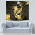 Gold Polynesian Pattern With Tropical Flowers Tapestry LT05 - Polynesian Pride