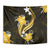 Gold Polynesian Pattern With Tropical Flowers Tapestry LT05 - Polynesian Pride