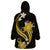 Gold Polynesian Pattern With Tropical Flowers Wearable Blanket Hoodie LT05 - Polynesian Pride