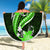 Green Polynesian Pattern With Tropical Flowers Beach Blanket LT05 - Polynesian Pride