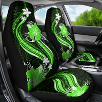 Green Polynesian Pattern With Tropical Flowers Car Seat Cover LT05 - Polynesian Pride