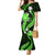 Green Polynesian Pattern With Tropical Flowers Family Matching Mermaid Dress and Hawaiian Shirt LT05 Mom's Dress Green - Polynesian Pride