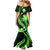 Green Polynesian Pattern With Tropical Flowers Family Matching Mermaid Dress and Hawaiian Shirt LT05 - Polynesian Pride