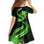 Green Polynesian Pattern With Tropical Flowers Family Matching Off Shoulder Short Dress and Hawaiian Shirt LT05 - Polynesian Pride