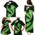 Green Polynesian Pattern With Tropical Flowers Family Matching Puletasi Dress and Hawaiian Shirt LT05 - Polynesian Pride