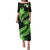 Green Polynesian Pattern With Tropical Flowers Family Matching Puletasi Dress and Hawaiian Shirt LT05 Mom's Dress Green - Polynesian Pride