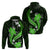 Green Polynesian Pattern With Tropical Flowers Hoodie LT05 - Polynesian Pride