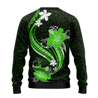 Green Polynesian Pattern With Tropical Flowers Ugly Christmas Sweater LT05 - Polynesian Pride