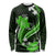 Green Polynesian Pattern With Tropical Flowers Long Sleeve Shirt LT05 Unisex Green - Polynesian Pride