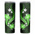 Green Polynesian Pattern With Tropical Flowers Skinny Tumbler