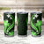 Green Polynesian Pattern With Tropical Flowers Tumbler Cup