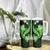 Green Polynesian Pattern With Tropical Flowers Tumbler With Handle