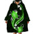 Green Polynesian Pattern With Tropical Flowers Wearable Blanket Hoodie LT05 - Polynesian Pride