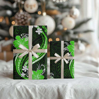 Green Polynesian Pattern With Tropical Flowers Wrapping Paper LT05 - Polynesian Pride