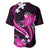 Pink Polynesian Pattern With Tropical Flowers Baseball Jersey LT05 - Polynesian Pride