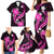 Pink Polynesian Pattern With Tropical Flowers Family Matching Mermaid Dress and Hawaiian Shirt LT05 - Polynesian Pride