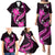 Pink Polynesian Pattern With Tropical Flowers Family Matching Puletasi Dress and Hawaiian Shirt LT05 - Polynesian Pride