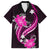 Pink Polynesian Pattern With Tropical Flowers Family Matching Puletasi Dress and Hawaiian Shirt LT05 Dad's Shirt - Short Sleeve Pink - Polynesian Pride