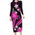 Pink Polynesian Pattern With Tropical Flowers Long Sleeve Bodycon Dress LT05 Long Dress Pink - Polynesian Pride