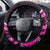 Pink Polynesian Pattern With Tropical Flowers Steering Wheel Cover