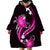 Pink Polynesian Pattern With Tropical Flowers Wearable Blanket Hoodie LT05 - Polynesian Pride