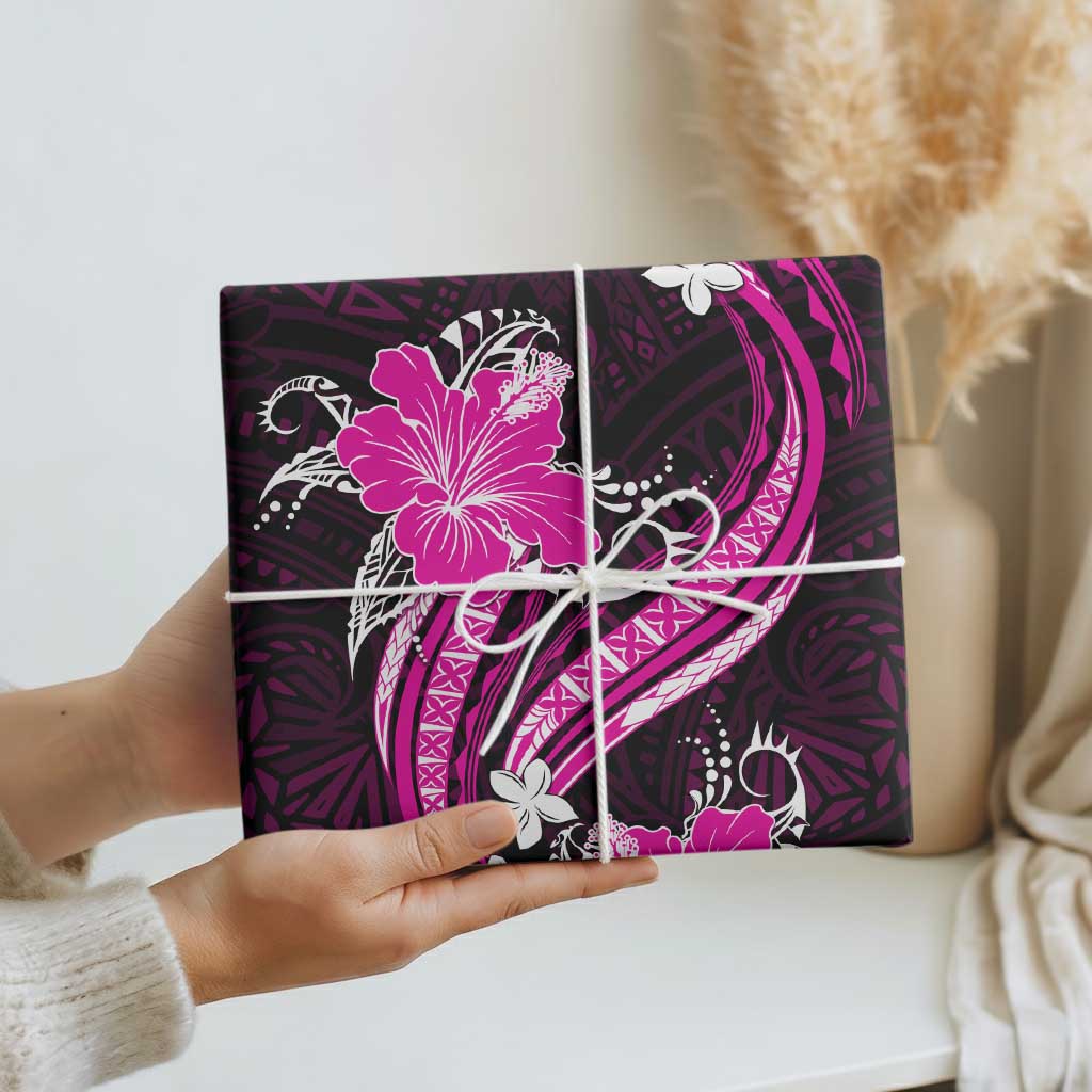 Pink Polynesian Pattern With Tropical Flowers Wrapping Paper LT05 - Polynesian Pride