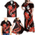 Red Polynesian Pattern With Tropical Flowers Family Matching Off Shoulder Maxi Dress and Hawaiian Shirt LT05 - Polynesian Pride