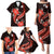 Red Polynesian Pattern With Tropical Flowers Family Matching Puletasi Dress and Hawaiian Shirt LT05 - Polynesian Pride