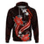 Red Polynesian Pattern With Tropical Flowers Hoodie LT05 Red - Polynesian Pride