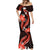 Red Polynesian Pattern With Tropical Flowers Mermaid Dress LT05 - Polynesian Pride