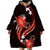 Red Polynesian Pattern With Tropical Flowers Wearable Blanket Hoodie LT05 - Polynesian Pride