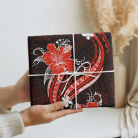 Red Polynesian Pattern With Tropical Flowers Wrapping Paper LT05 - Polynesian Pride