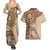 Samoa Siapo Pattern Simple Style Couples Matching Summer Maxi Dress and Hawaiian Shirt LT05 - Polynesian Pride