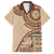 Samoa Siapo Pattern Simple Style Family Matching Short Sleeve Bodycon Dress and Hawaiian Shirt LT05 Dad's Shirt - Short Sleeve Brown - Polynesian Pride