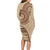 Samoa Siapo Pattern Simple Style Long Sleeve Bodycon Dress LT05 - Polynesian Pride