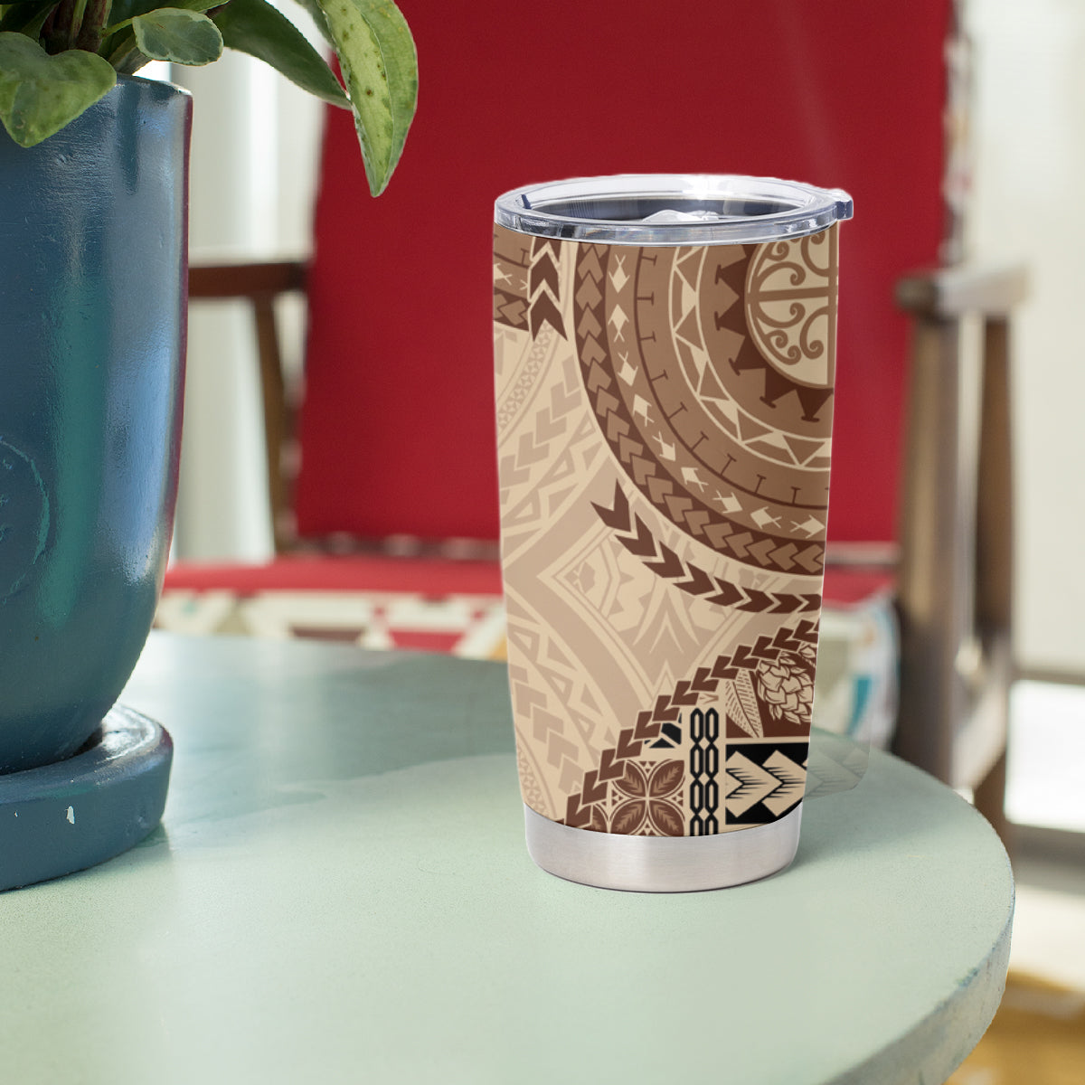 Samoa Siapo Pattern Simple Style Tumbler Cup LT05 - Polynesian Pride