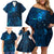 New Zealand Matariki Family Matching Off Shoulder Short Dress and Hawaiian Shirt Maori New Year LT05 - Polynesian Pride