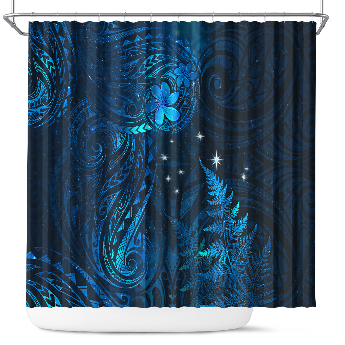 New Zealand Matariki Shower Curtain Maori New Year LT05 Blue - Polynesian Pride