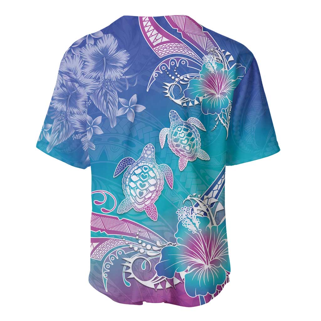 Polynesia Sea Turtle Couple Baseball Jersey Love Is Life LT05 - Polynesian Pride