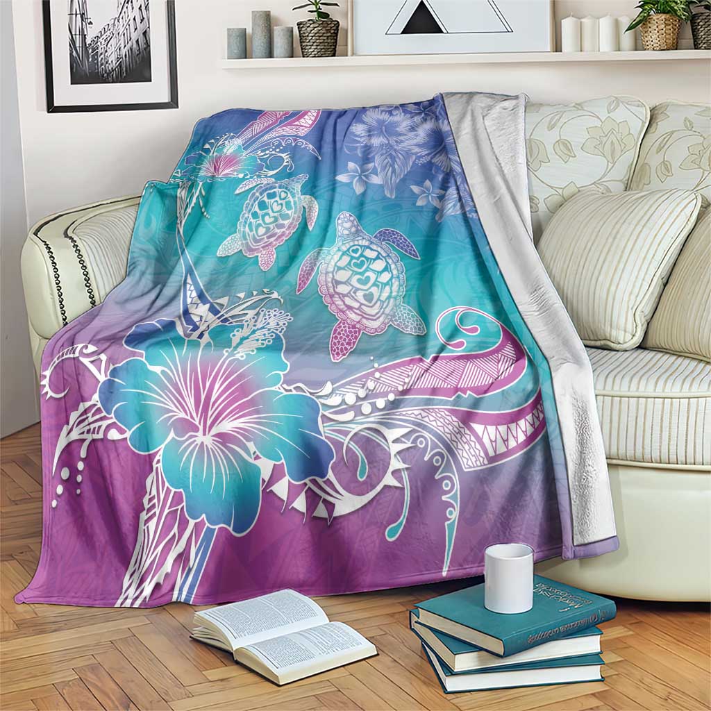 Polynesia Sea Turtle Couple Blanket Love Is Life LT05 Blue - Polynesian Pride
