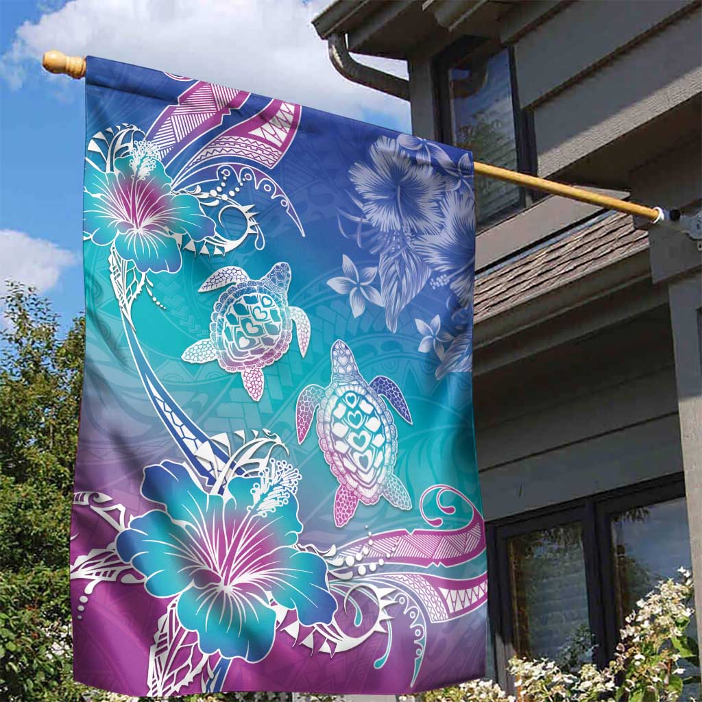 Polynesia Sea Turtle Couple Garden Flag Love Is Life LT05 - Polynesian Pride