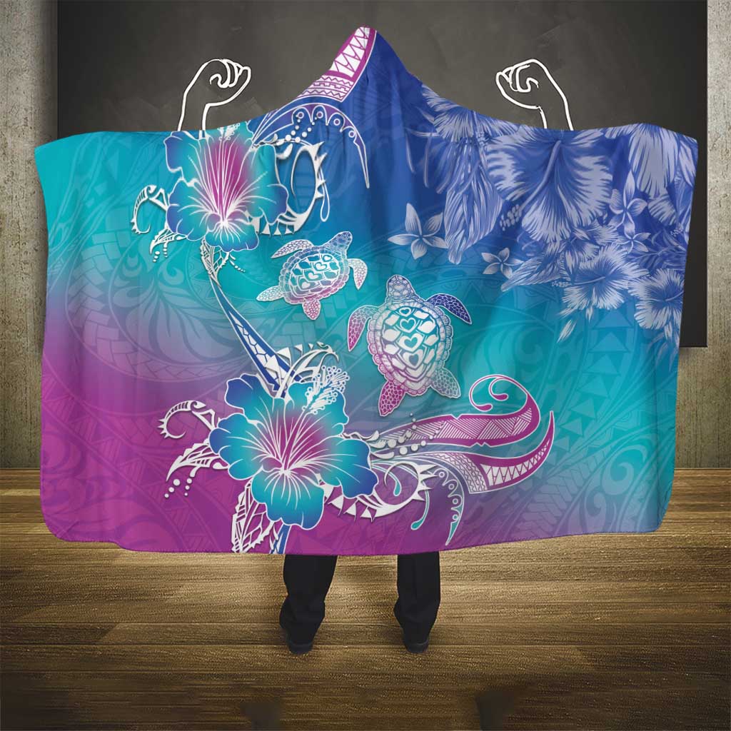 Polynesia Sea Turtle Couple Hooded Blanket Love Is Life LT05 - Polynesian Pride