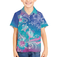 Polynesia Sea Turtle Couple Kid Hawaiian Shirt Love Is Life LT05 Kid Blue - Polynesian Pride