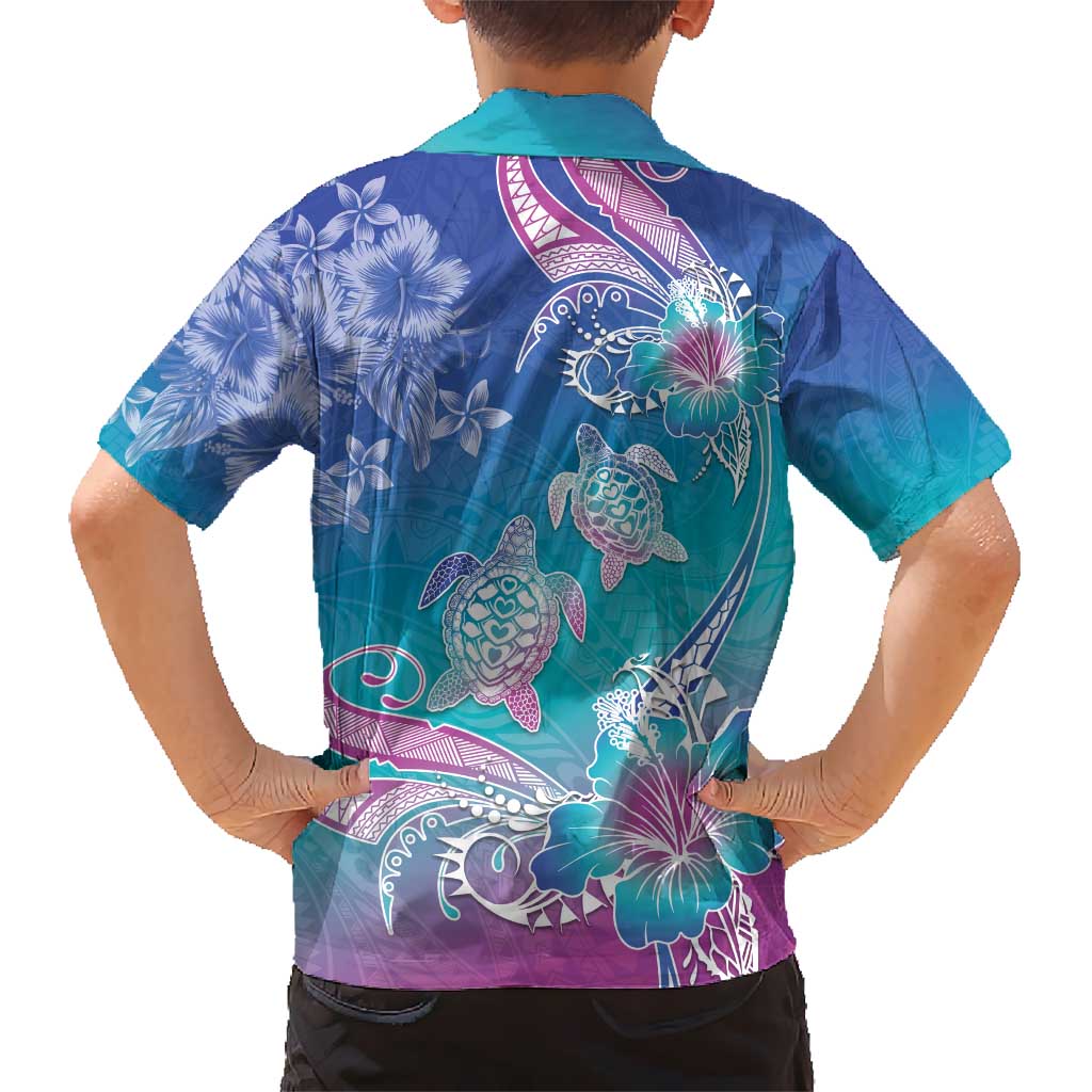 Polynesia Sea Turtle Couple Kid Hawaiian Shirt Love Is Life LT05 - Polynesian Pride