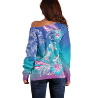 Polynesia Sea Turtle Couple Off Shoulder Sweater Love Is Life LT05 - Polynesian Pride