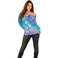 Polynesia Sea Turtle Couple Off Shoulder Sweater Love Is Life LT05 - Polynesian Pride