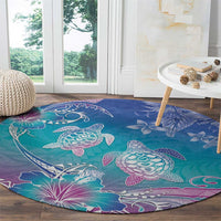 Polynesia Sea Turtle Couple Round Carpet Love Is Life LT05 - Polynesian Pride