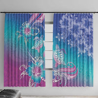 Polynesia Sea Turtle Couple Window Curtain Love Is Life LT05 With Hooks Blue - Polynesian Pride