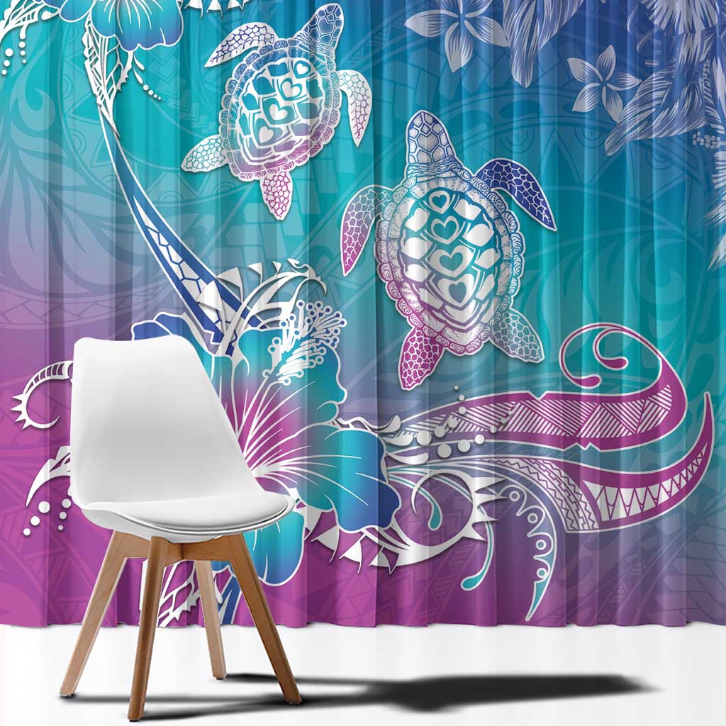 Polynesia Sea Turtle Couple Window Curtain Love Is Life LT05 - Polynesian Pride