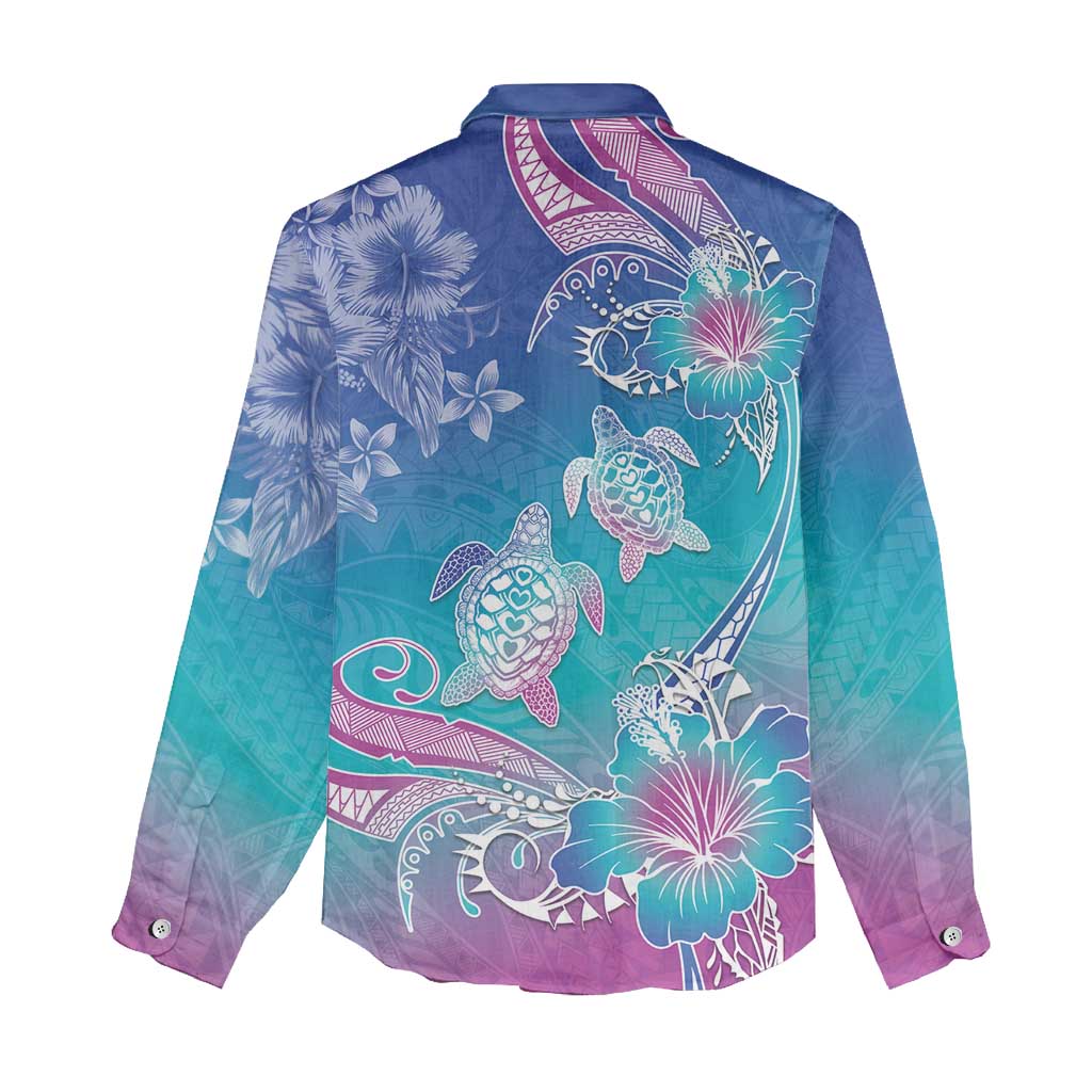 Polynesia Sea Turtle Couple Women Casual Shirt Love Is Life LT05 - Polynesian Pride